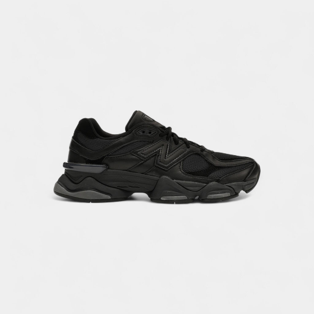 New Balance 9060 Triple Black Leather Men's